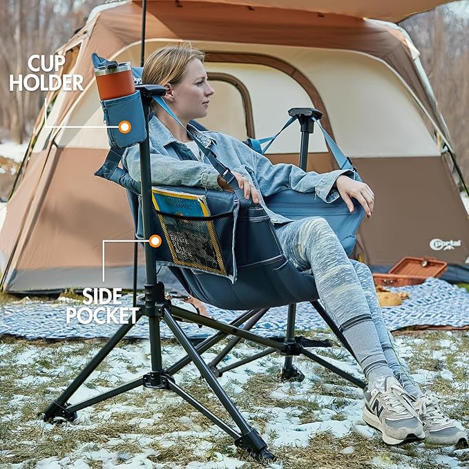 Portal Heated Hammock Camping Chair, Portable Outdoor Swinging Chairs, Rocking Chair for Adults with Adjustable Back and