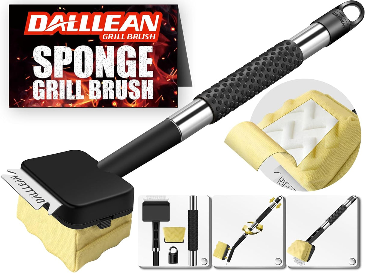 BBQ Grill Brush Bristle Free for Outdoor Grill, Replaceable Head Cleaning Brush, Steam Grate Cleaner, BBQ Cleaning Brush,