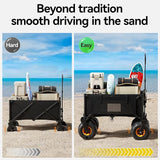 DXZ Beach Wagon Cart with Big Wheels for Sand - Folding Collapsible Wagon, Heavy Duty Wagons Carts Foldable for Beach,