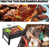 Charcoal Grill, Portable Folding Barbecue Grill BBQ Grill Desk Tabletop Outdoor Stainless Steel Camping Grill for Picnic