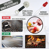 Professional Meat Injector Marinade Syringe Kit for Smoking & Grilling Turkey, Brisket & BBQ - Large 2 Oz Visible Stainless