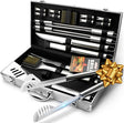 GRILLART BBQ Grill Utensil Tools Set Reinforced BBQ Tongs 19-Piece Stainless-Steel Barbecue Grilling Accessories w/Aluminum