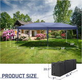Outvita 10x20ft Pop Up Canopy Tent, Outdoor Instant Shelter Folding Canopy with Carry Bag for Commercial Events, Party,