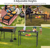Folding Camping Table with Storage Net, 3ft Camping Table Aluminum Folding Table with 3 Adjustable Height Max 27.5 Inch