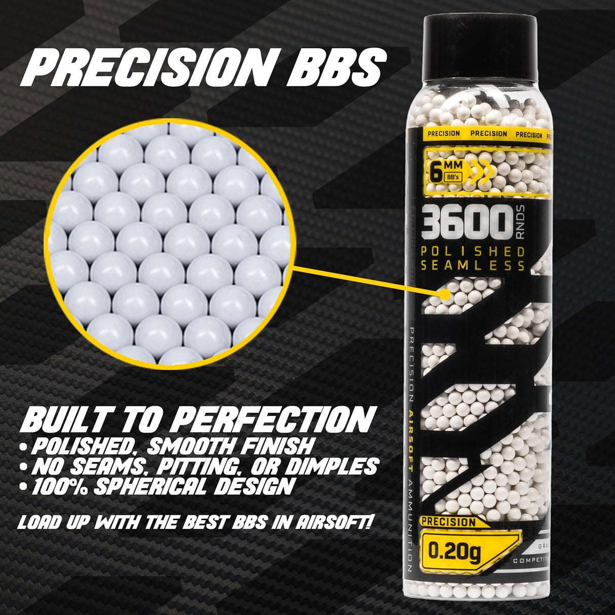 Precision .20g BB's - 3600ct - White, alternate view 4