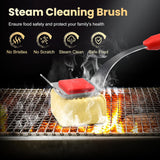 Grill Brush Bristle Free + 5 Replaceable Pads, Steam Grill Brush for Outdoor Grill, BBQ Grill Brush and Scraper for Cast