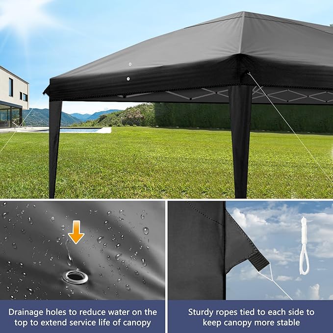 Outvita 10x20ft Pop Up Canopy Tent, Outdoor Instant Shelter Folding Canopy with 6 Side Walls and Carry Bag for Commercial