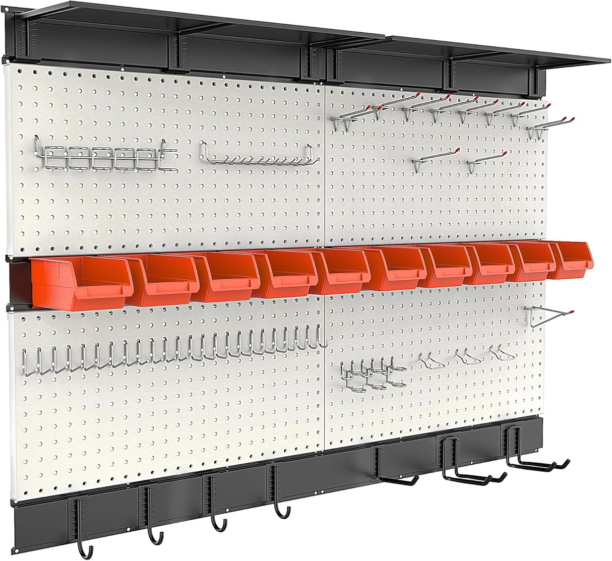 Ultrawall Pegboard Wall Organizer, 48X 36 inch Garage Storage Pegboard with Hooks Storage Bins Tool Board Panel Tool