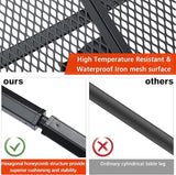 Folding Grill Table, 4x2 FT Portable Camping Table, Lightweight Height Adjustable Metal Tables with Mesh Desktop and Mesh