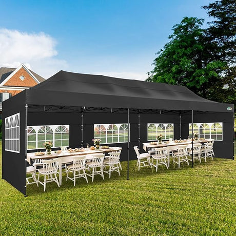 COBIZI 10x30 Pop up Canopy Tent 10x30 Canopy with Sidewalls, Heavy Duty Party Tent Tents for Parties, Foldable UPF 50+