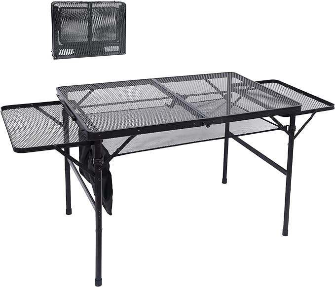 Nice C Folding Grill Table, Camping Table, Tailgate Tables, Grill Tables, Outdoor, Metal Folding Adjustable Height&Width,