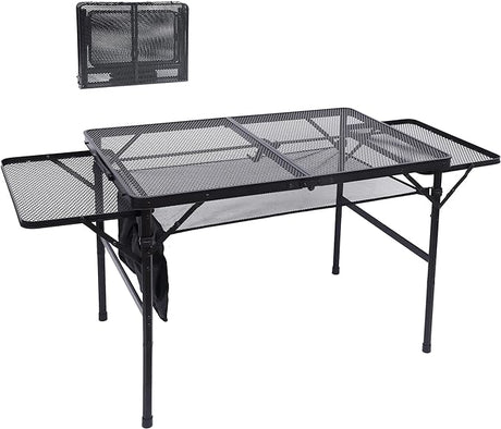 Nice C Folding Grill Table, Camping Table, Tailgate Tables, Grill Tables, Outdoor, Metal Folding Adjustable Height&Width,