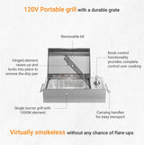 Kenyon B70200 City Grill, Portable Grill, Stainless Steel, Single Burner, Knob Control, Faceted Lid, UL Approved For Use