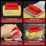 Steam Safe Grill Cleaning Brush Bristle Free and Scraper for Outdoor Grill with 15" Extended Handle, 3X Thick Aramid Fabric