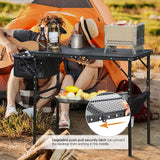 RedSwing Portable Grill Table with Sink for Outside, Aluminum Frame Folding Grill Stand Table for Outdoor Camping Picnic