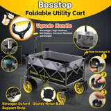 Collapsible Extended Wagon with Big All-Terrain Wheels 350LB& Oversized Outdoor Heavy Duty Utility Garden Cart Foldable