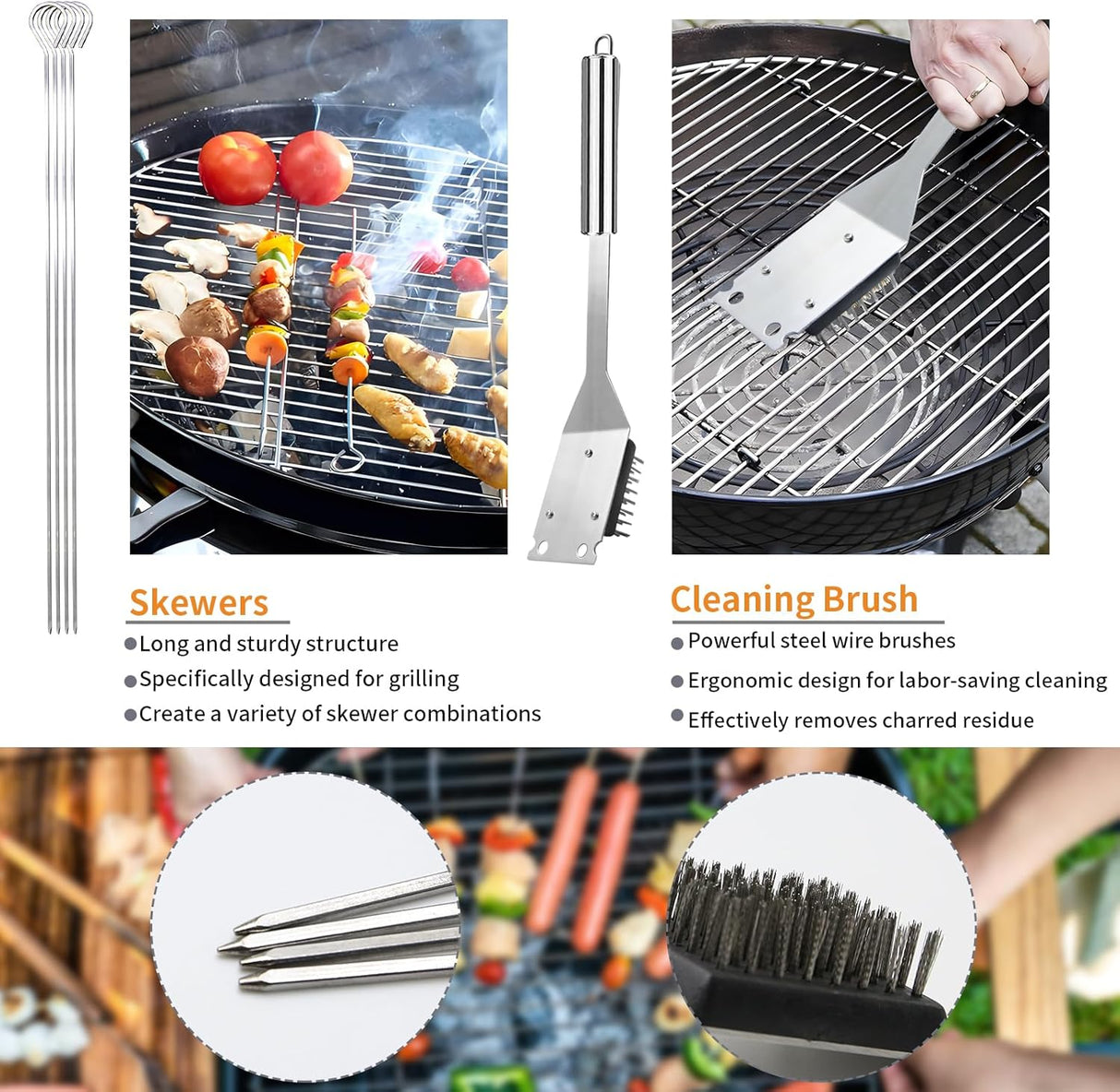11Pcs Stainless Steel BBQ Grilling Accessories Set, Dad Gifts for Fathers Day Grilling Gifts,Portable Practical Grill Tools