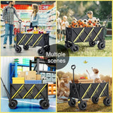 Wagons carts Foldable，Collapsible Wagon Foldable Wagon, Gather Heavy Duty Garden cart, Portable cart，Pets carts，with Large