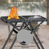 2ft Sturdy Folding Grill Table, Supports 180 Lbs, 2 Adjustable Height 28” Portable Grill Table, Heat-Resistant Tabletop,