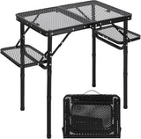 RedSwing Folding Grill Table with Extra Space, Adjustable Height Portable Small Stand Table for Outdoor Indoor Camping