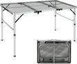 REDCAMP 48x24 Long Folding Grill Table for Outside, Lightweight Portable Metal Aluminum Outdoor Grill Table with Adjustable