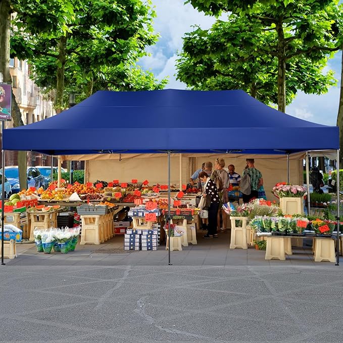 COBIZI 10x20 Pop up Canopy Heavy Duty Without Sidewalls, Easy Set-up Commercial Outdoor Party, 100% Waterproof Wedding