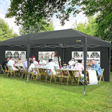 HOTEEL 10x20 Pop up Canopy with 6 Sidewalls, One Push Instant Setup Outdoor Canopy Tent with Reinforce Rod, Weight Bag, for