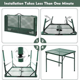 Square Folding Table, Easy for Storage, Compact and Portable Picnic Table for Grill, Outdoor Camping, Garden, Patio, Dining,