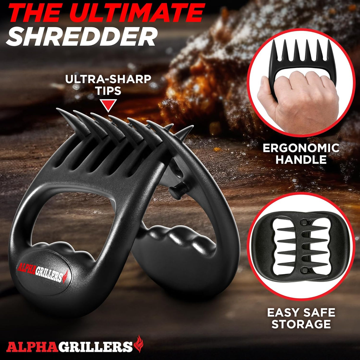Alpha Grillers Meat Shredder Claws - Grilling Accessories Gifts for Men Dad Him Husband Son Boyfriend Birthday - BBQ