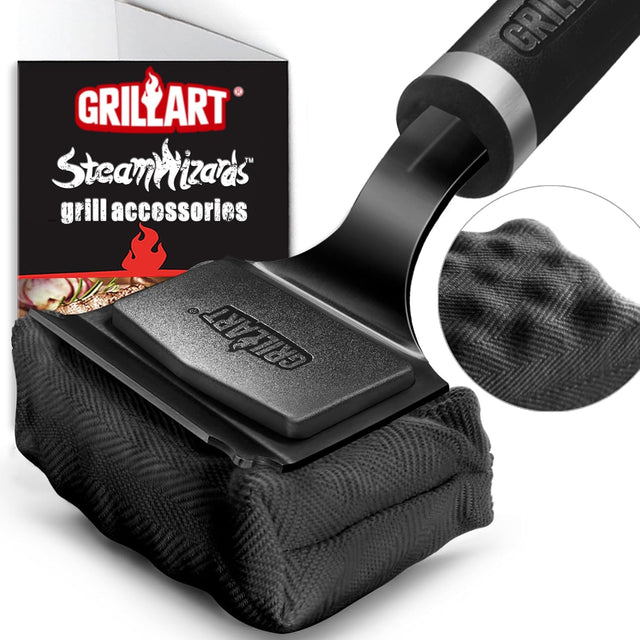 GRILLART Bristle Free Grill Brush Kit, Reinforced Outdoor Grill Brushes, Safe Cleaning Tools with Replaceable Heads, Grill