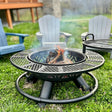 Red Mountain Valley 47" Outdoor Fire Pit with Adjustable Grill, 2-in-1 Metal Outdoor Fireplaces, Large Patio Wood Burning