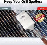 Bristle-Free Steam Cleaning Grill Brush,with Extended Luxurious Rosewood Handle and 1 Replacement Head,BBQ Grill Cleaning