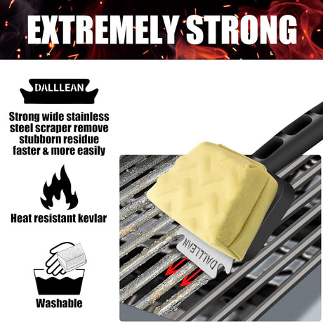 BBQ Grill Brush Bristle Free for Outdoor Grill, Replaceable Head Cleaning Brush, Steam Grate Cleaner, BBQ Cleaning Brush,