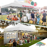 COBIZI 10x20 Pop Up Canopy Tent Heavy Duty with 6 Removable Sidewalls, Commercial Heavy Duty Pop Up Tent for Parties All