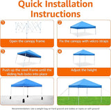 Amazon Basics Outdoor Pop Up 10 x 10 Canopy Tent for Events, Portable with Easy Setup, Includes Wheeled Carry Bag, 8 Pegs, 4