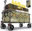Sekey 48''L Collapsible Foldable Extended Wagon with 440lbs Weight Capacity, Heavy Duty 300L Folding Utility Garden Cart