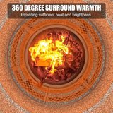 47 Inch Outdoor Fire Pit with 2 Grills, Extra Large BBQ Firepits for Outside, Metal Round Fire pits with Lid&Fire Poker,3 in