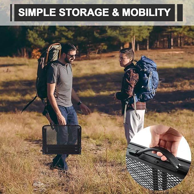 Camping Portable Folding Grill 2x1.3 FT Table, Lightweight Height Adjustable Metal Picnic Outdoor Table with Mesh Desktop