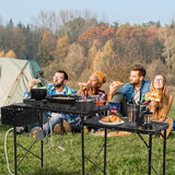 REDCAMP Portable Grill Table with Sink for Outside, Lightweight Aluminum Frame Folding Grill Stand Table with Adjustable