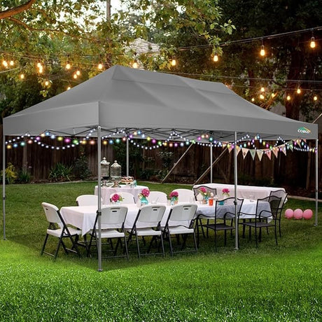COBIZI 10x20 Heavy Duty Pop up Canopy Tent Easy Up Commercial Outdoor Canopy Wedding Party Tents for Parties All Season Wind