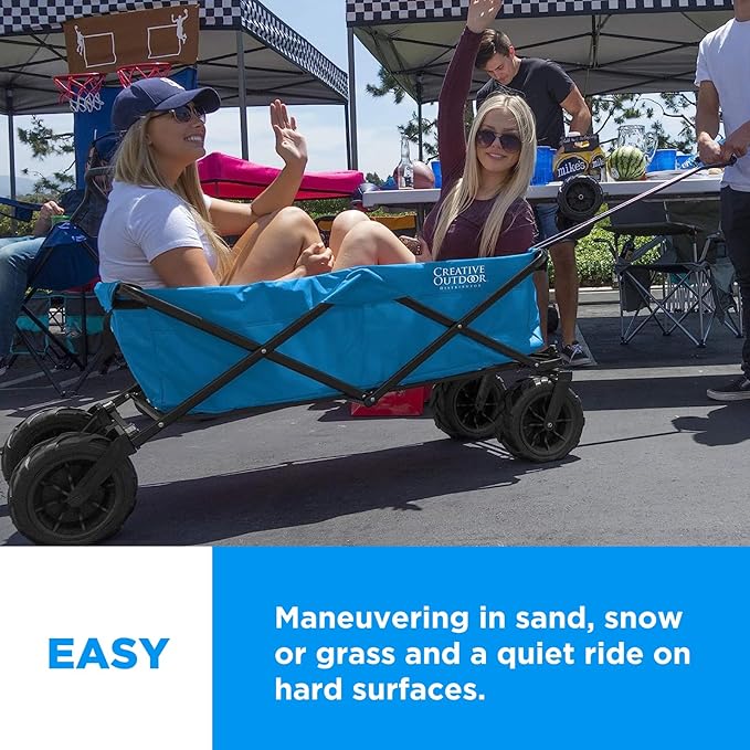Creative Outdoor Push Pull Stroller Wagon for Kids, 250lbs Weight Capacity, XXXL Monster Series, Collapsible Giant