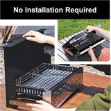 Charmline 19x13in Foldable Portable Grill Charcoal, Compact Grills for Outdoor Use, Desktop Charcoal Grill for Indoor Use,