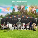 COBIZI 10x30 Pop Up Canopy Tent Heavy Duty with 8 Removable Sidewalls, Commercial Portable Tents for Parties Ez Up Canopy