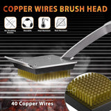 ENLOY Copper Wire Grill Brush Replacement Head, Grill Cleaning Bristle Brush with 4 Screws, BBQ Cleaning Replacement Brush
