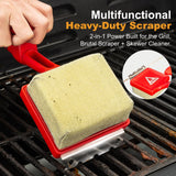 BBQ Grill Cleaner Brush, EEFINITE Steam Grill Brush for Outdoor Grilling with Replacement Scrub Sponge + Superior Scraper,