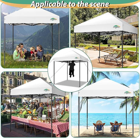 COBIZI 6.6x6.6ft Pop Up Canopy Tent, Heavy Duty Canopy Easy Set up All Weather Waterproof Outdoor Canopy Tent for Parties,