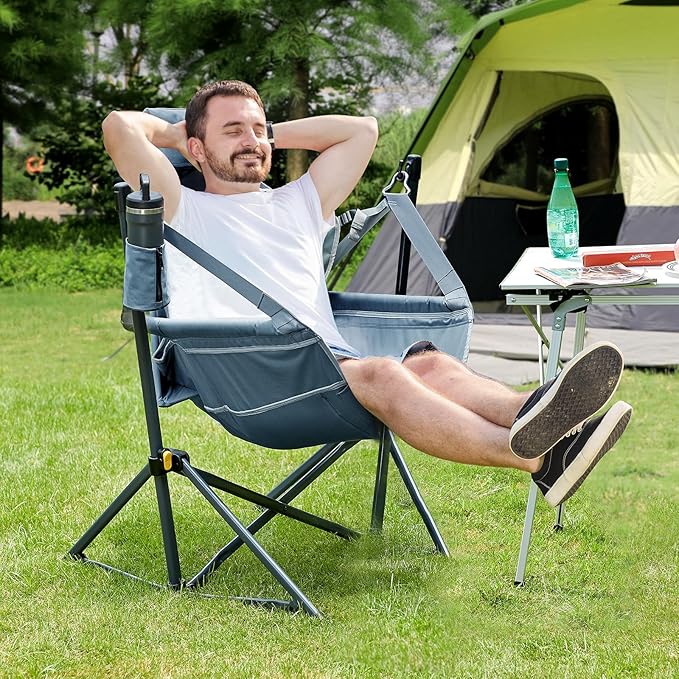 TIMBER RIDGE Hammock Camping Chair with Adjustable Backrest, Heavy Duty Folding Hammock Chair Supports 300lbs, Portable