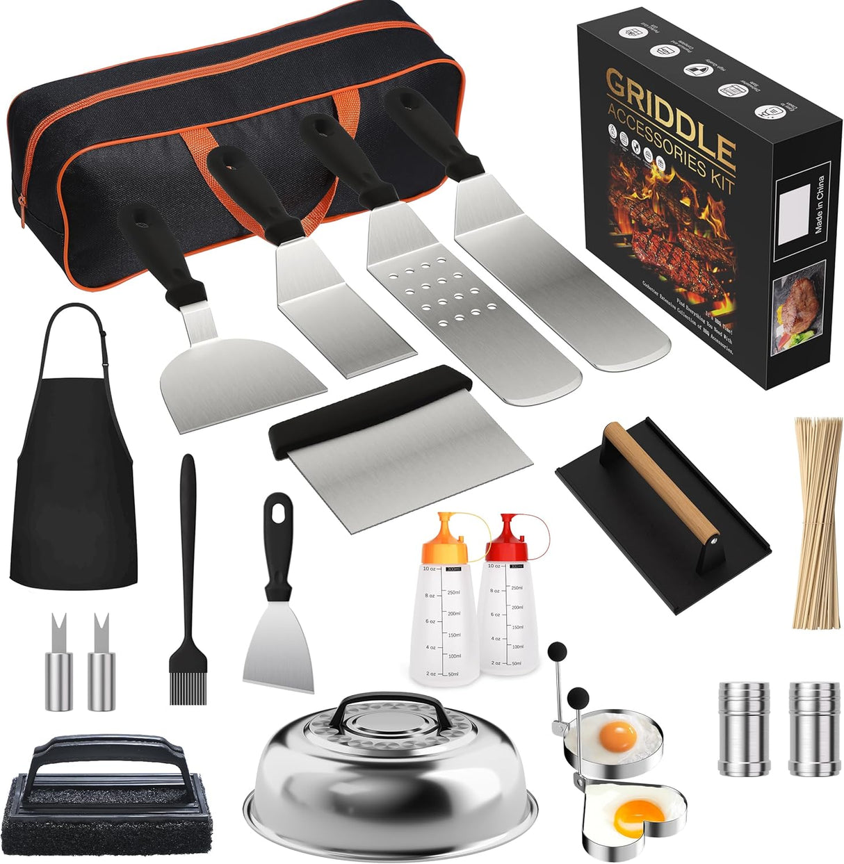 120 Pcs Griddle Accessories Kit for Blackstone - Perfect Flat Top Grill Accessories for Outdoor, Professional Round Melting
