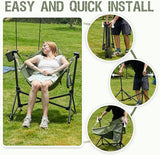 Portal Hammock Camping Chair, Portable Outdoor Swinging Chairs, Rocking Chair for Adults with Adjustable Back and Height for