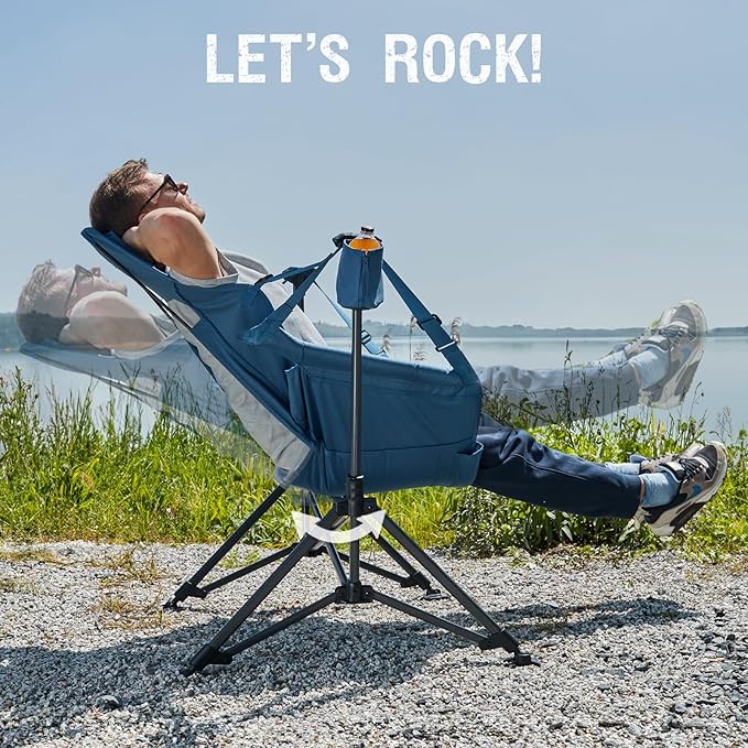 Portal Hammock Camping Chair, Portable Outdoor Swinging Chairs, Rocking Chair for Adults with Adjustable Back and Height for